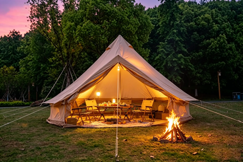 Oxford Bell Tent for Family Camping - Spacious 9.8ft Yurt with Stove Jack by HouseOfZazla