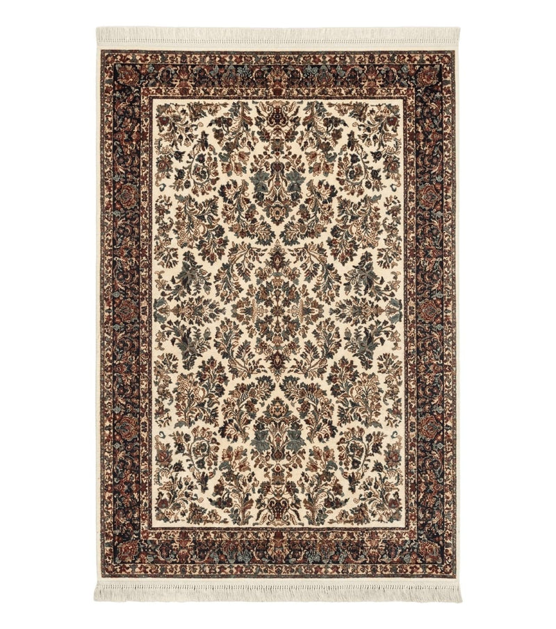 Karastan Rug 5.9 x 9, Ivory Sarouk #760, Wool Vintage Original Collection 700 Series by Jewel Rugs