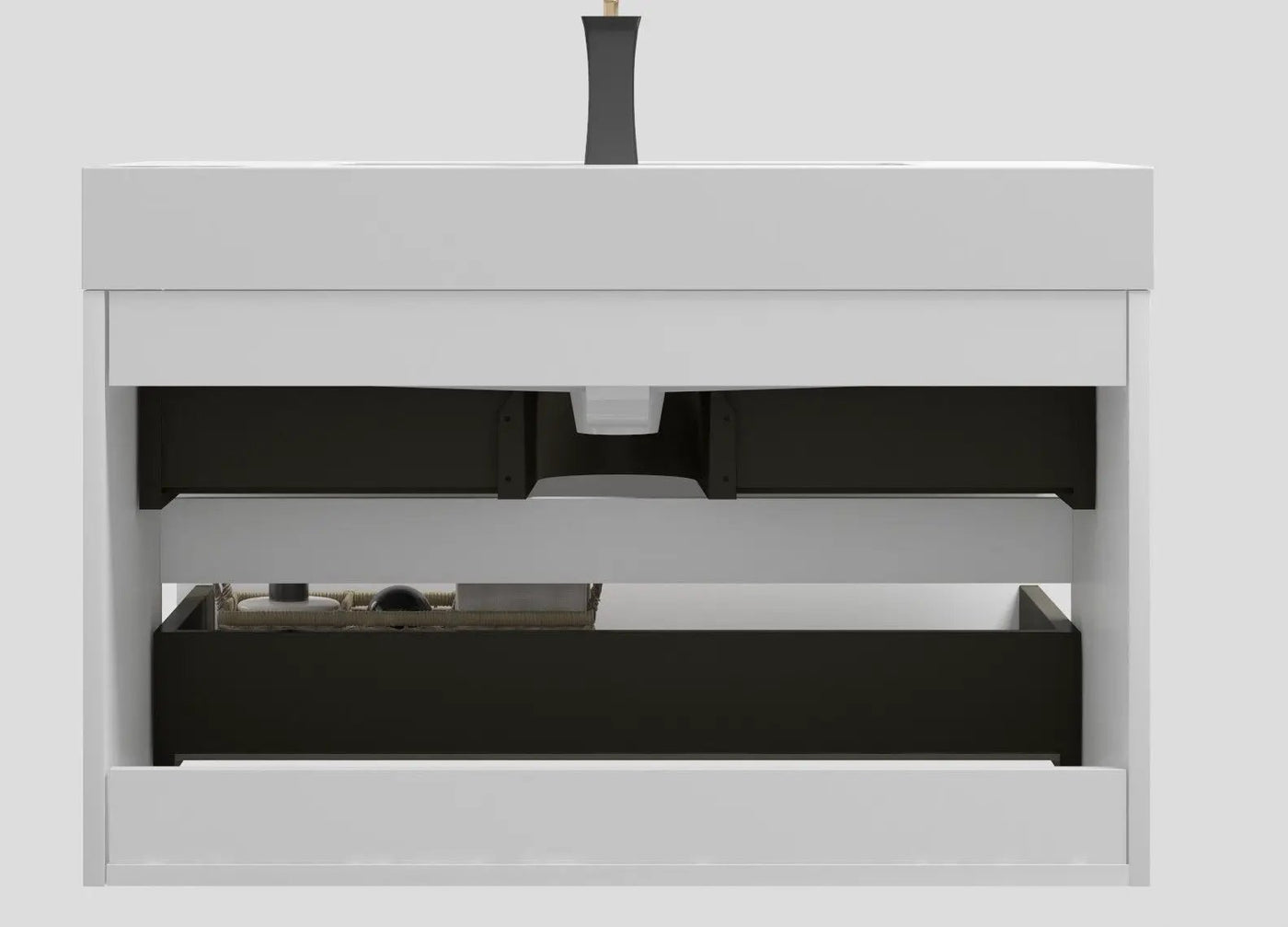 Alice - Bathroom Vanity With Large Storage, Sink Wall Mounted Floating Bathroom Vanity For Modern Bathroom, One-Piece Sink Basin Without Drain And Faucet by HouseOfZazla