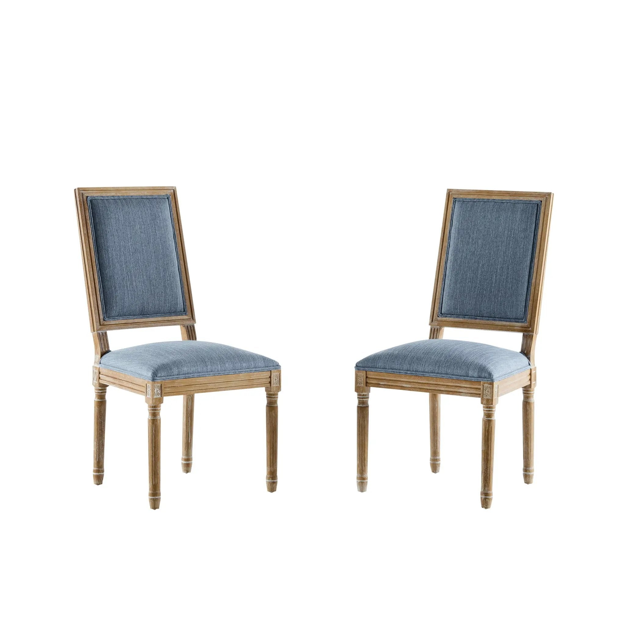 French Country Style Dining Chair With Upholstered Seating And Fluted Legs by HouseOfZazla