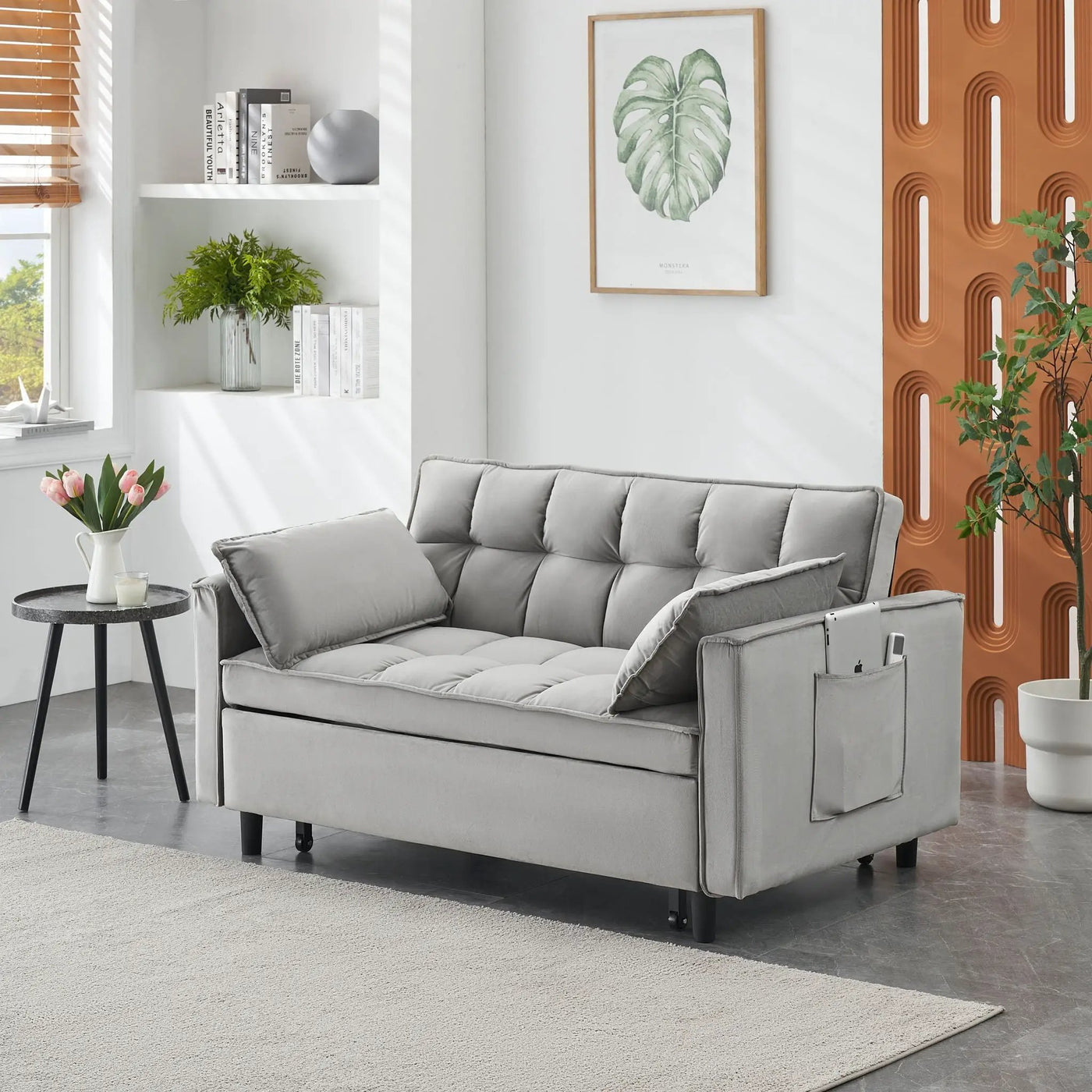 Sofa Bed With Pockets, 3 In 1 Convertible For Living Room by Unique Piece Furniture