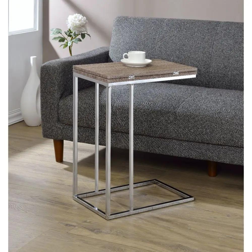 Danson - Accent Table - Weathered Oak & Chrome by Unique Piece Furniture