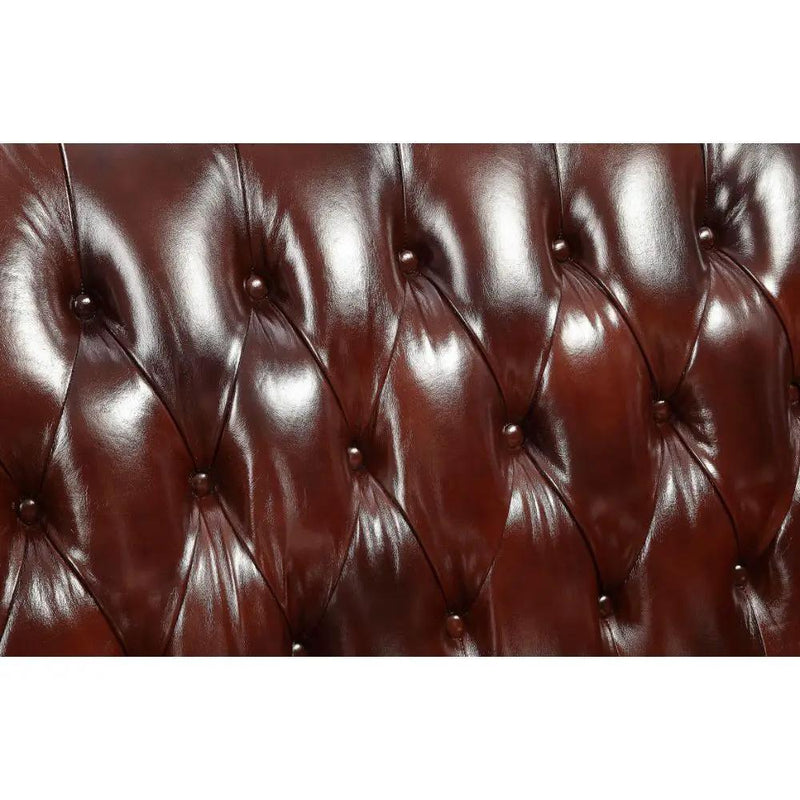 Eustoma - Sofa - Cherry Top Grain Leather Match & Walnut by Unique Piece Furniture