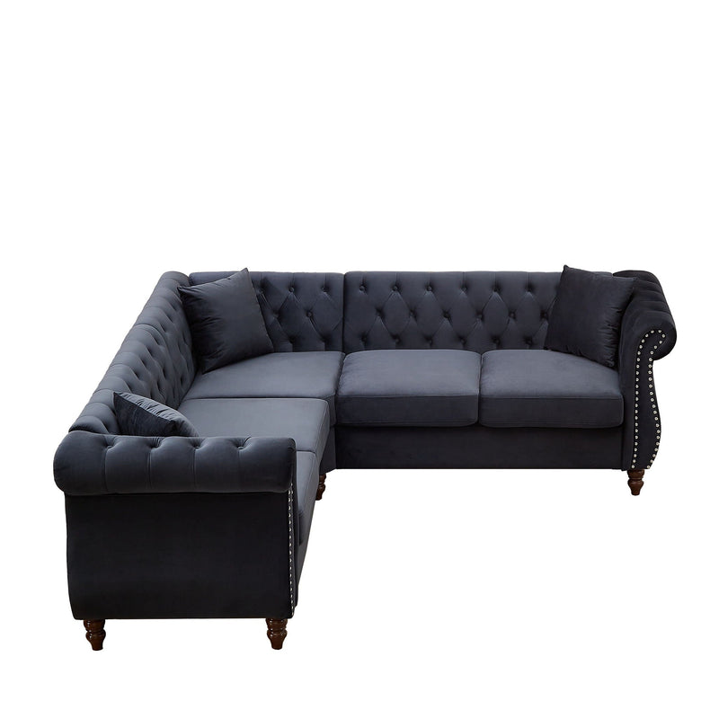 Streamline Modern L-Shaped Corner Sofa by HouseOfZazla