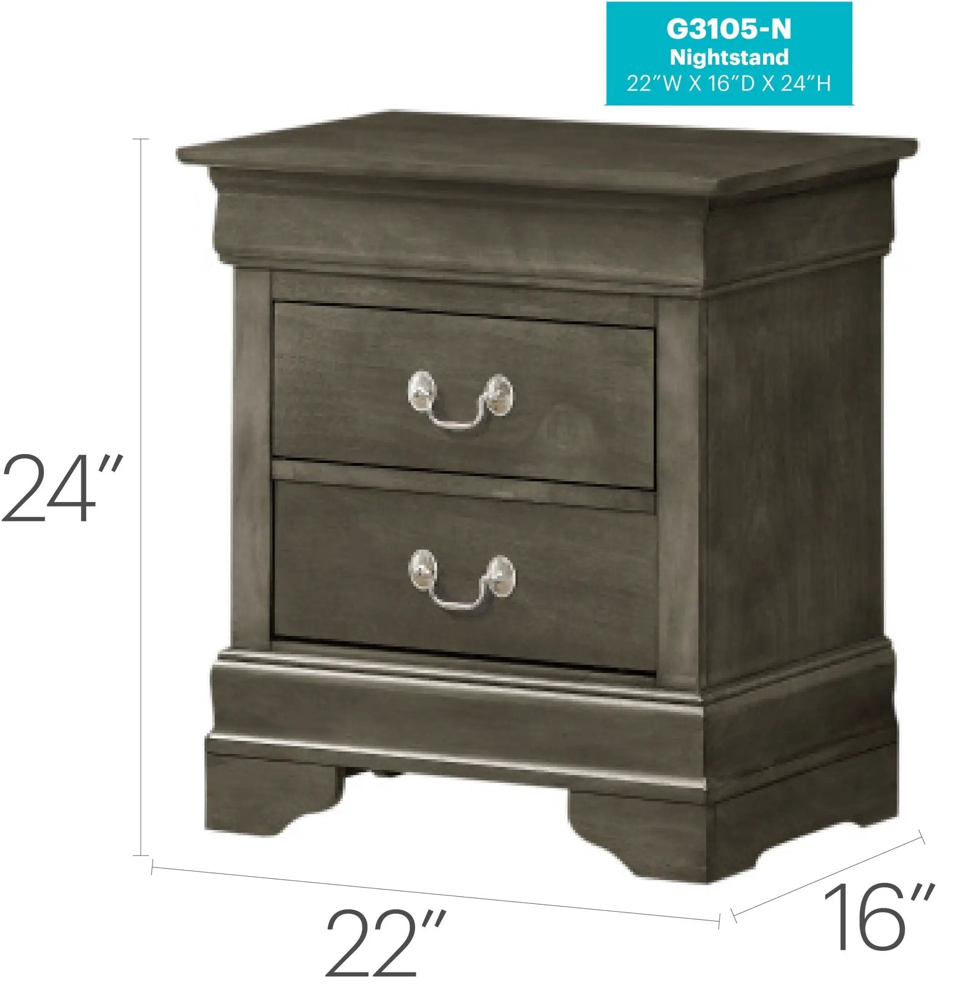 Louis Phillipe - Nightstand - Wood by HouseOfZazla