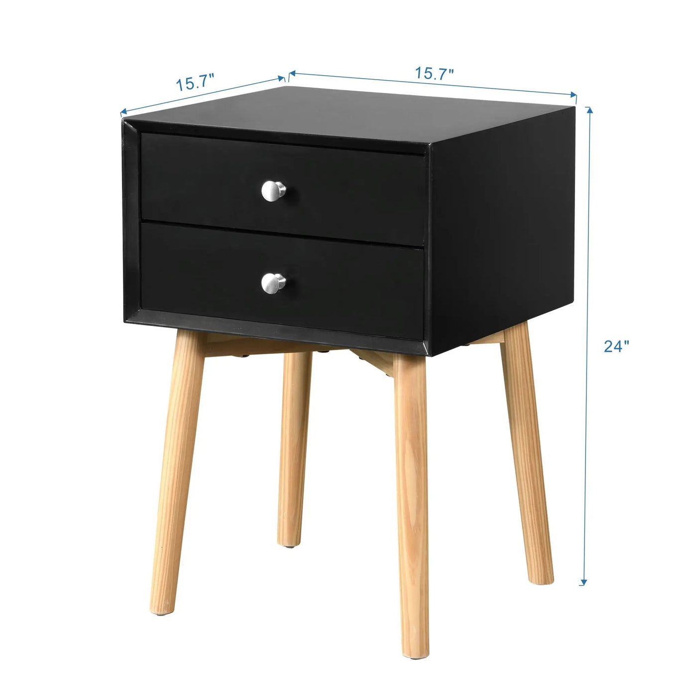 Side Table With 2 Drawer, Mid-Century Modern Storage Cabinet For Bedroom by HouseOfZazla