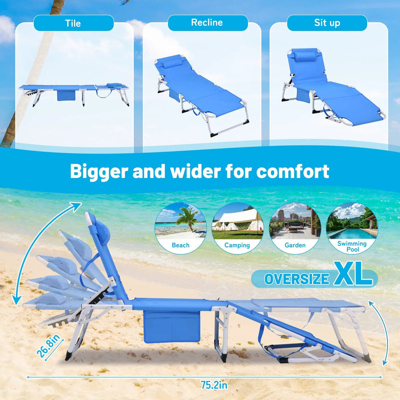 3-in-1 Heavy Duty Tanning Chair with Face Hole Adjustable, photo 10 of 10