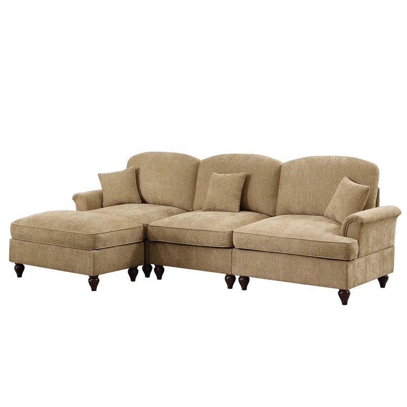 Mid Century Three Seater Modular L Shaped Sectional Couch, photo 10 of 10