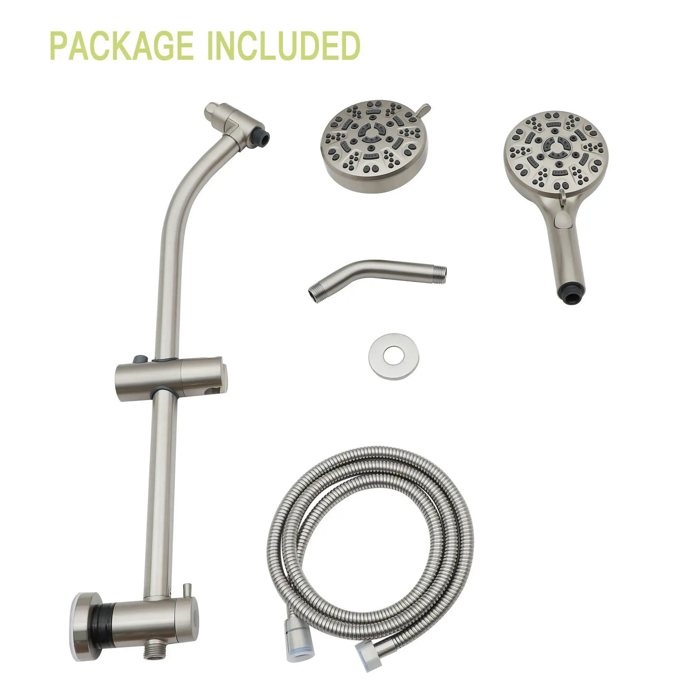 Multi Function Dual Shower Head System With 4.7" Rain Showerhead, 8 Function Hand Shower, Adjustable Slide Bar by HouseOfZazla