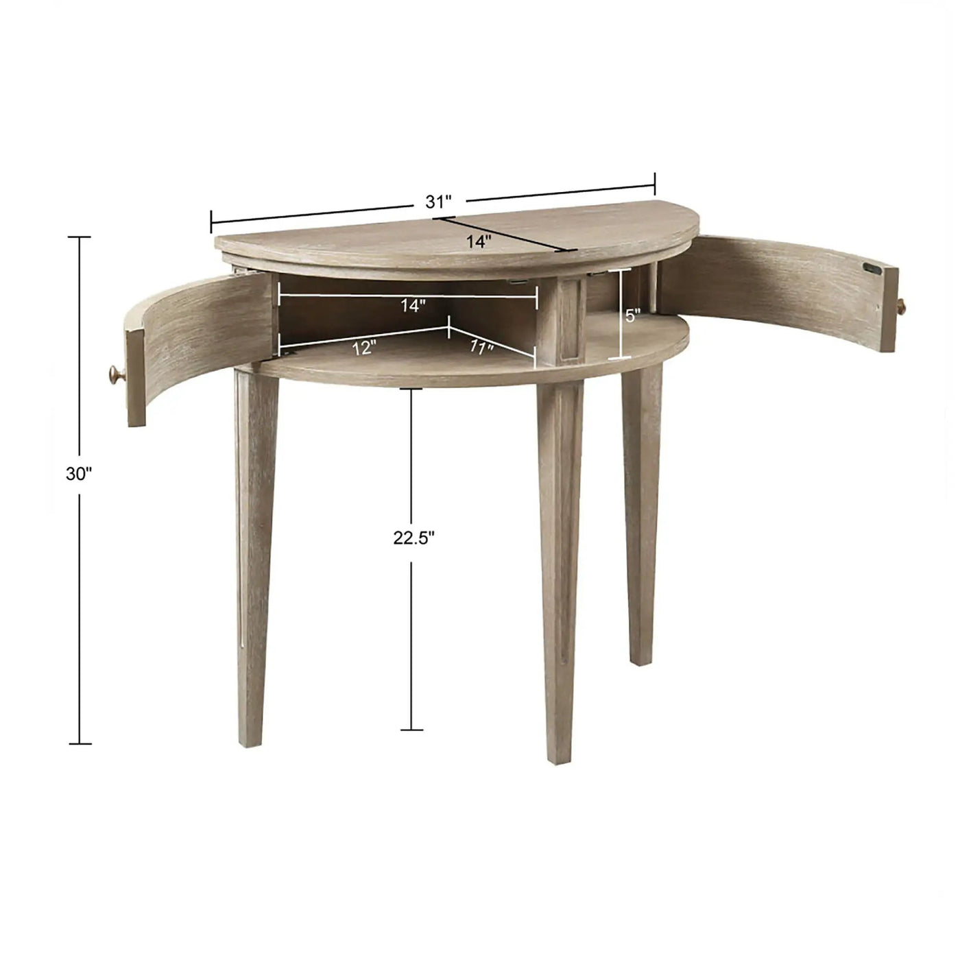 Vintage Inspired Storage Console Table With Fluted Doors by Unique Piece Furniture