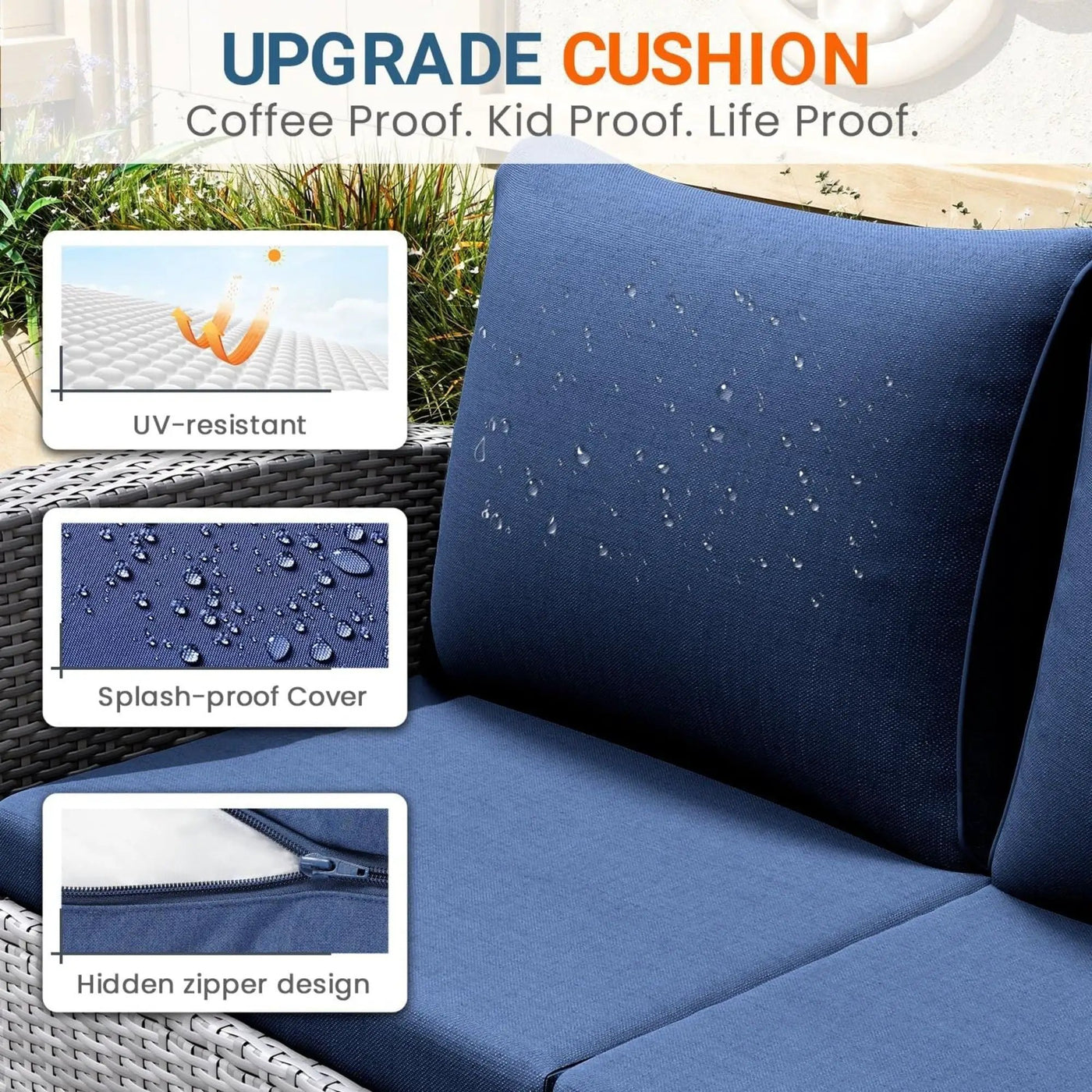 Modern Patio Set With Table And Cushions by HouseOfZazla