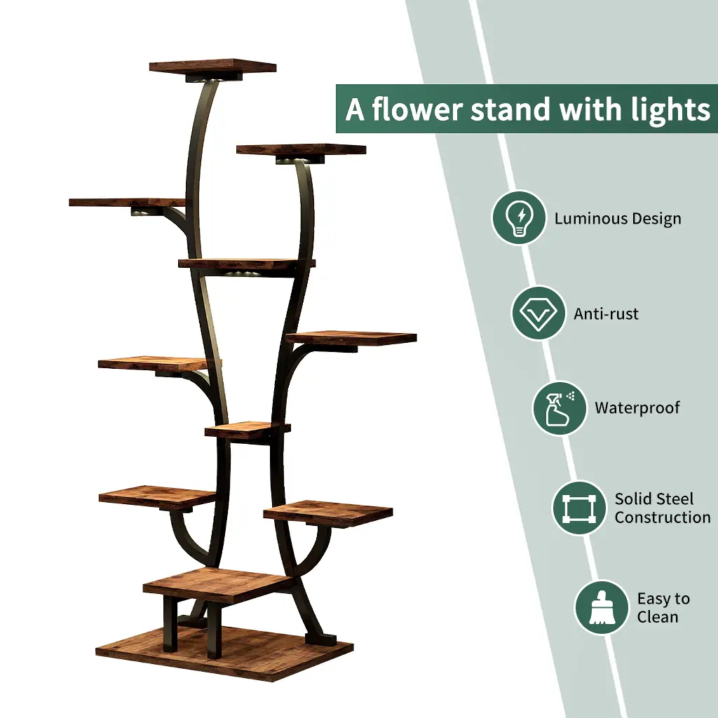 Vase Shape Plant Stand Indoor with Grow Lights by HouseOfZazla