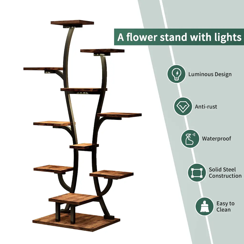Vase Shape Plant Stand Indoor with Grow Lights by HouseOfZazla