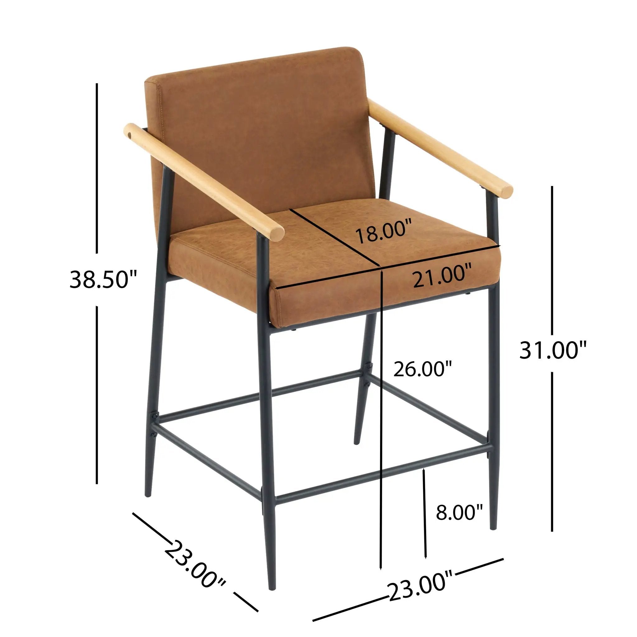 Mid Century Modern Counter Stool Set With Iron Frame by HouseOfZazla