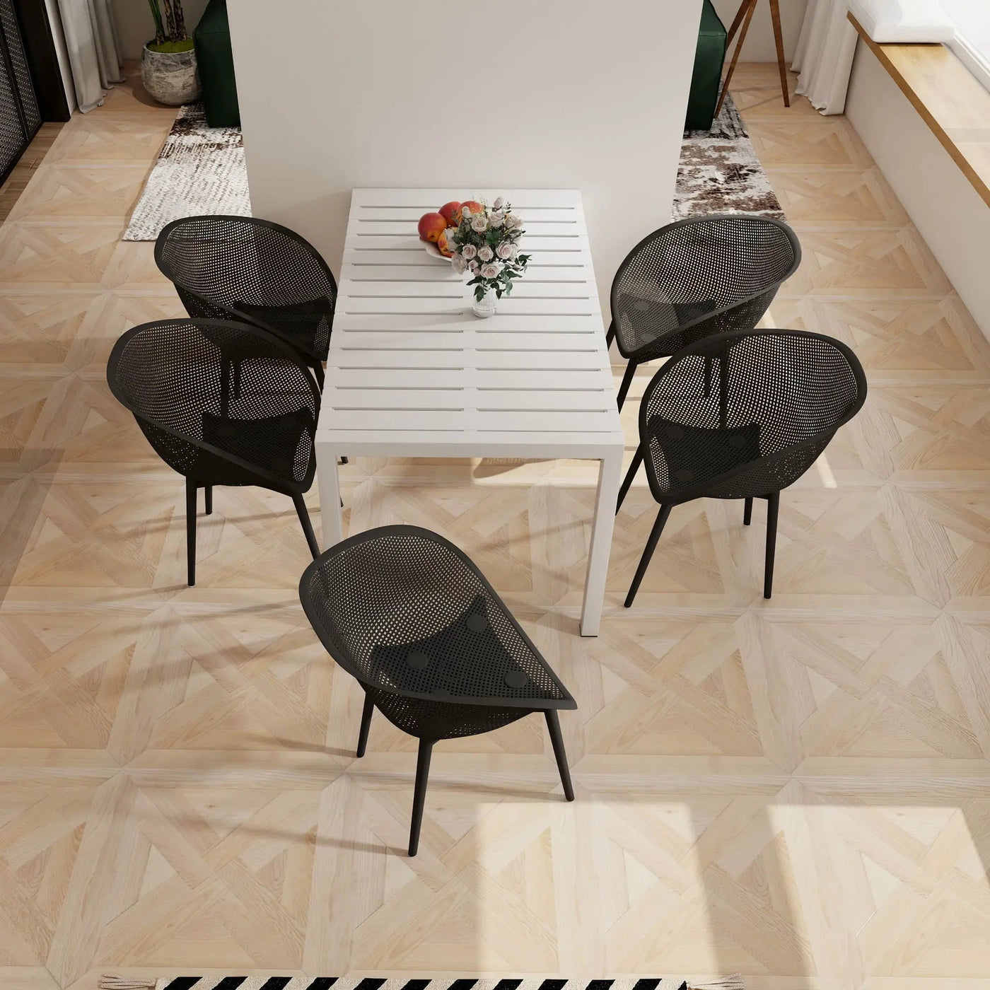 4 Pack Lounge Chair Set With Long Table by Unique Piece Furniture