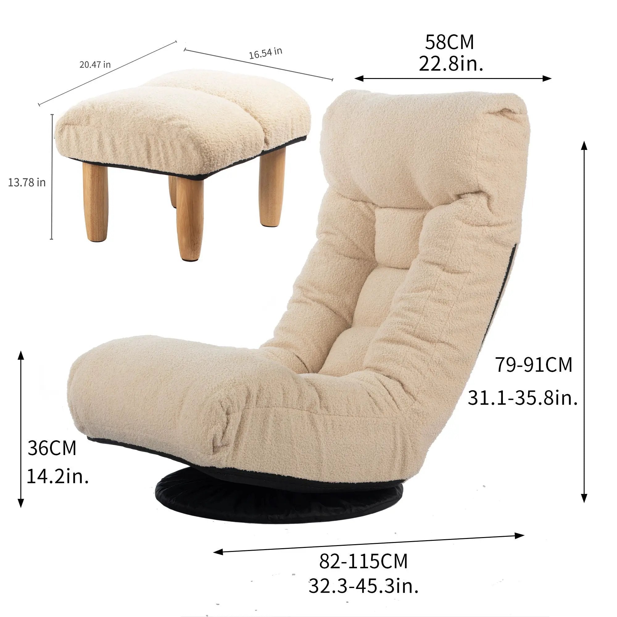 Adjustable Japanese Reclining Floor Chair Sofa With Metal Frame For Living Room by Unique Piece Furniture