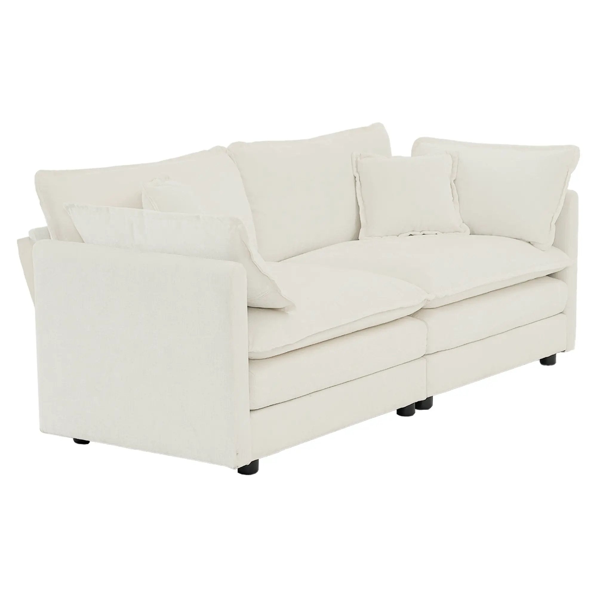 Sofa Set of 2 Chenille Couch, 2+3 Seater Sofa Set Deep Seat Sofa by HouseOfZazla