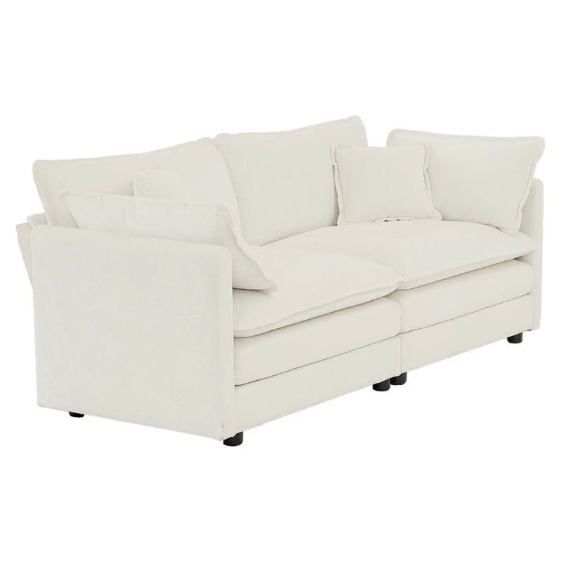 Sofa Set of 2 Chenille Couch, 2+3 Seater Sofa Set Deep Seat Sofa by HouseOfZazla