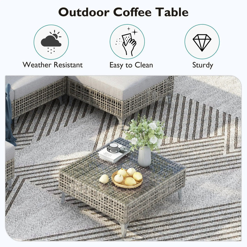 K&K Patio 8-Piece Patio Furniture Set with 43" Fire Pit Table by HouseOfZazla