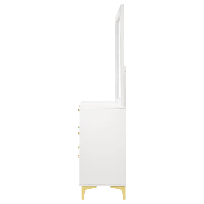 Kendall 6-drawer Dresser with Mirror White by Unique Piece Furniture