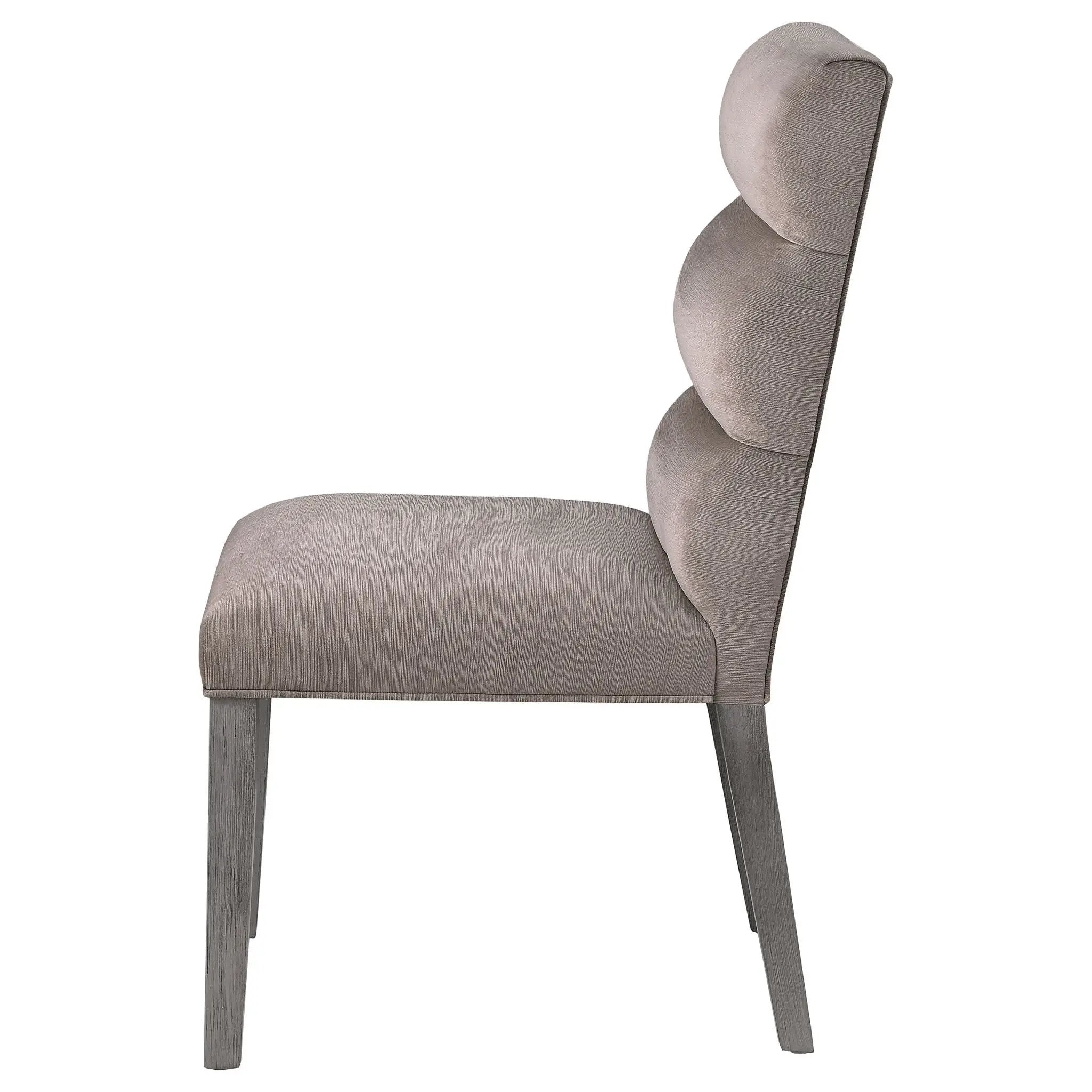 Carla Velvet Upholstered Dining Side Chair Ash (Set of 2) by Unique Piece Furniture