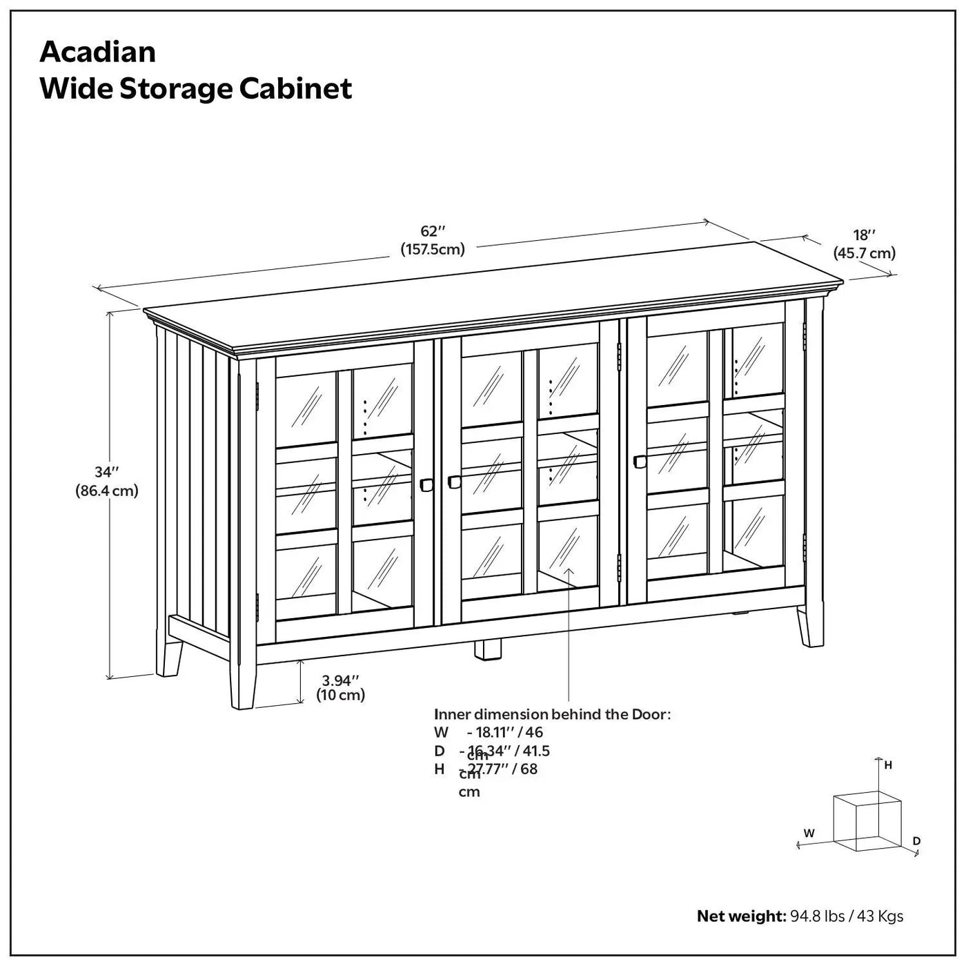 Acadian - Wide Storage Cabinet Handcrafted by Unique Piece Furniture