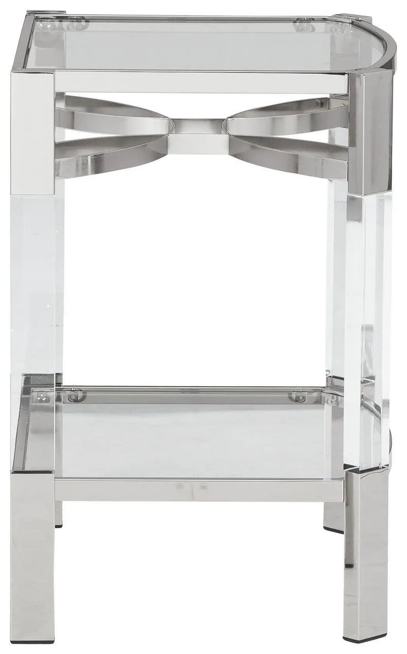 Chaseton - Accent Table - Clear / Silver Finish by Unique Piece Furniture