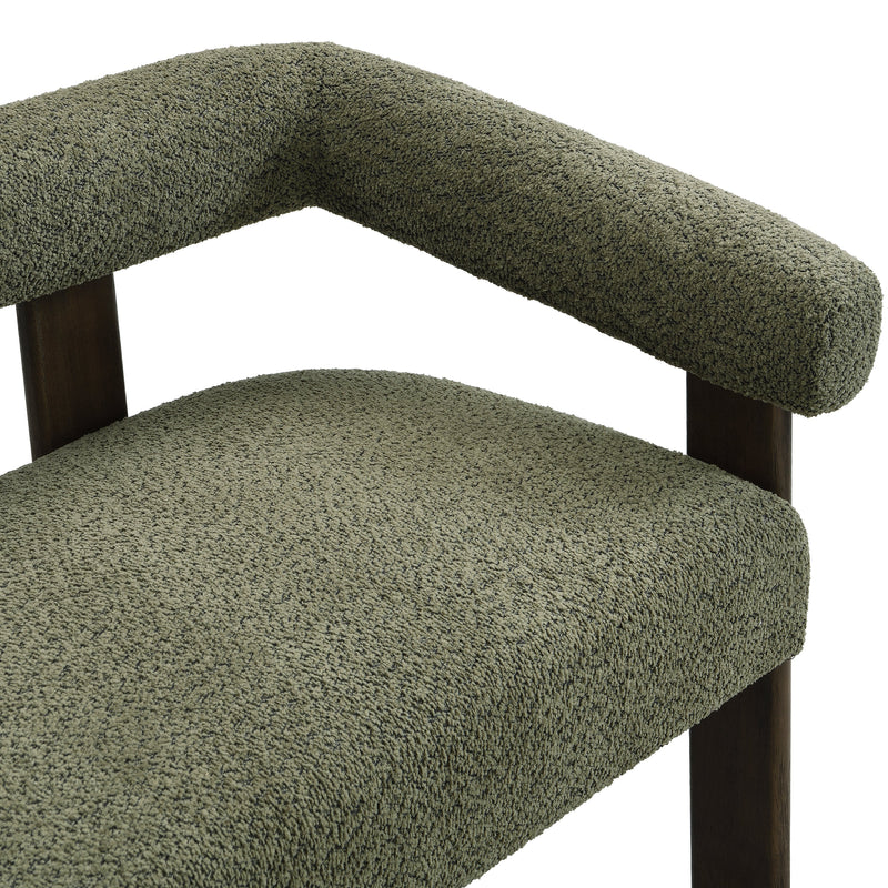 Round Armrest Loveseat (Green + Brown) by HouseOfZazla
