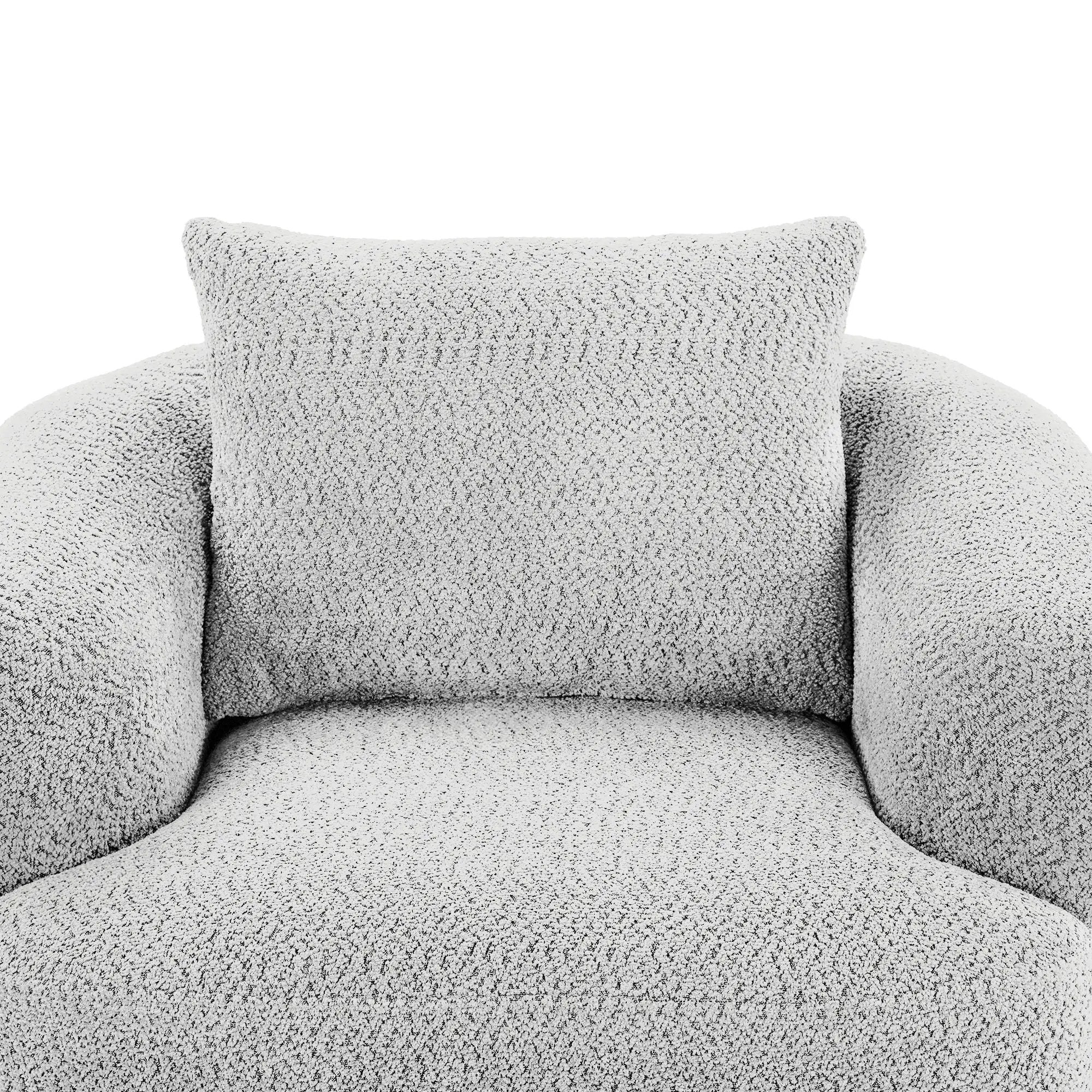 360° Swivel Barrel Sofa Chair With Throw Pillow, Upholstered Accent Chair by HouseOfZazla