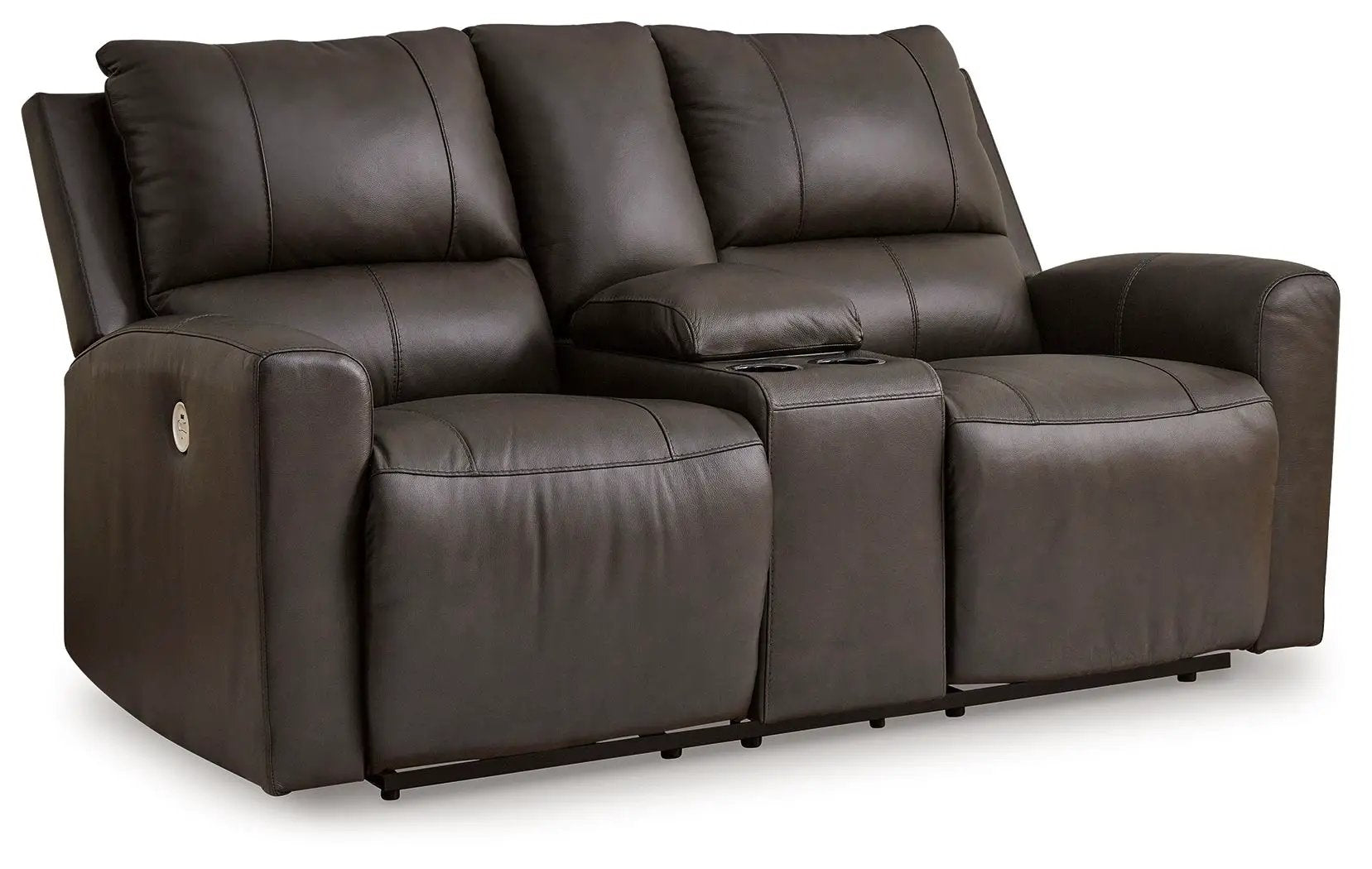 Boxmere - Dbl Power Reclining Loveseat with Console - Storm by Unique Piece Furniture