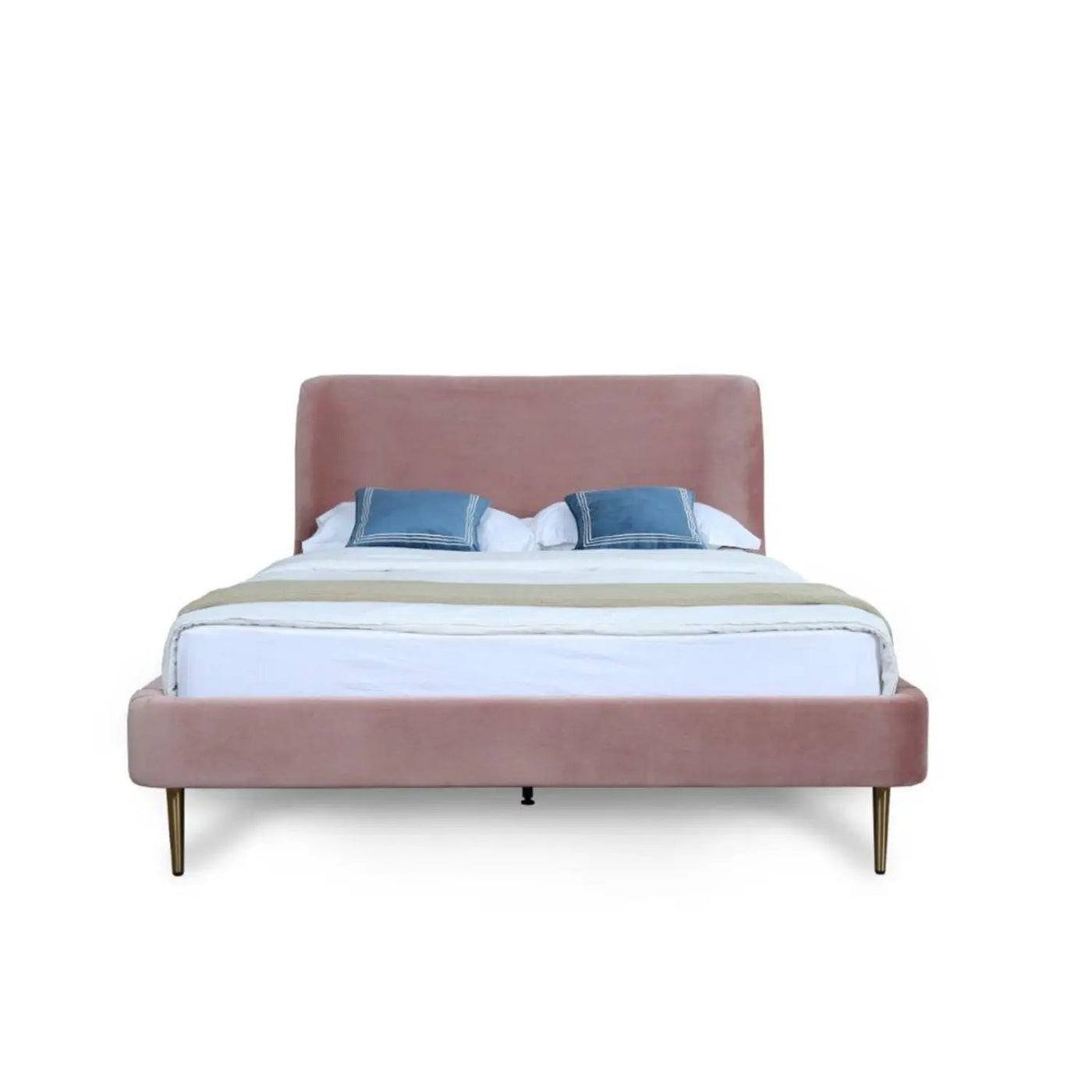 Heather - Upholstered Bed With Curved Headboard by HouseOfZazla