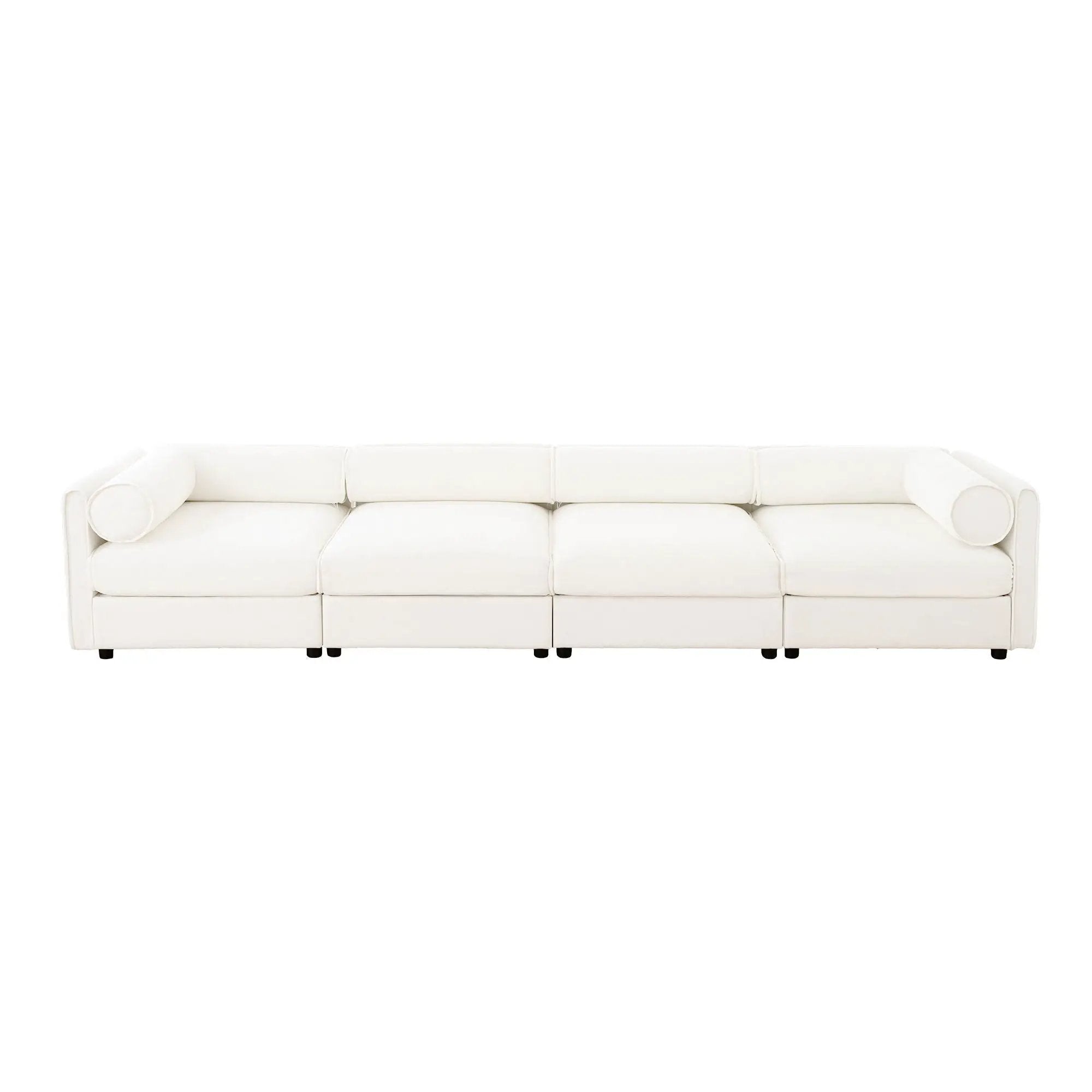 Stylish Sofa With Storage Seat And Cylindrical Backrest
