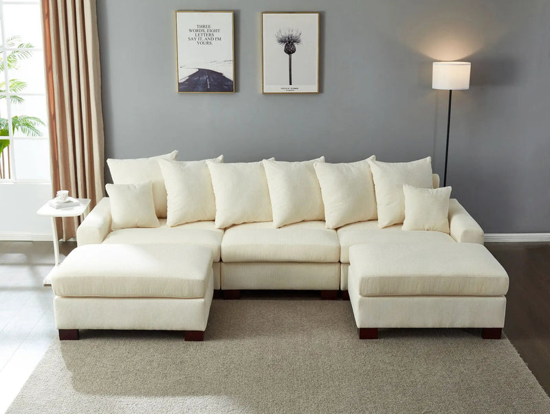 5 Seater Oversized Convertible L & U Shaped Couch by HouseOfZazla