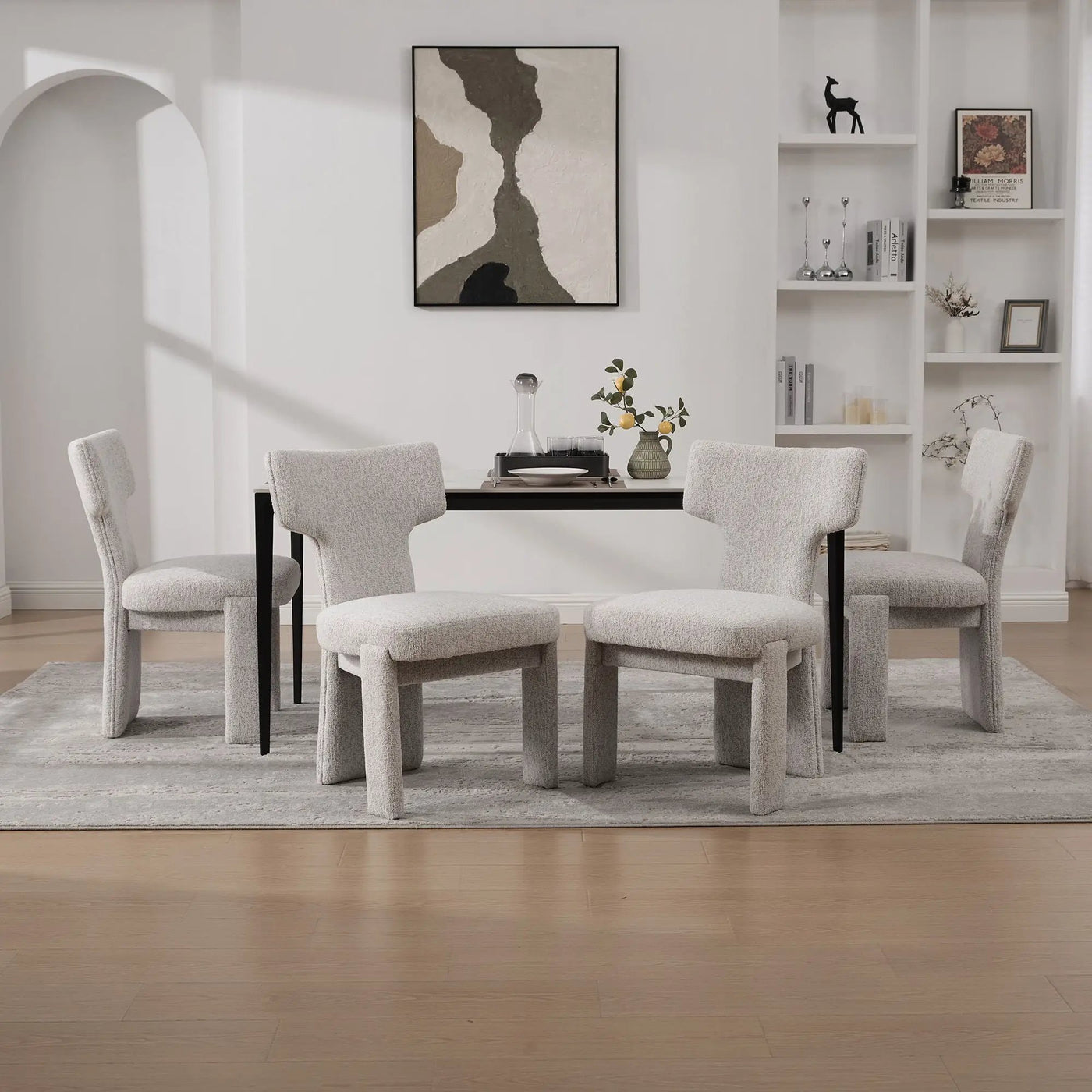 Armless Curved Back Accent Chairs by Unique Piece Furniture