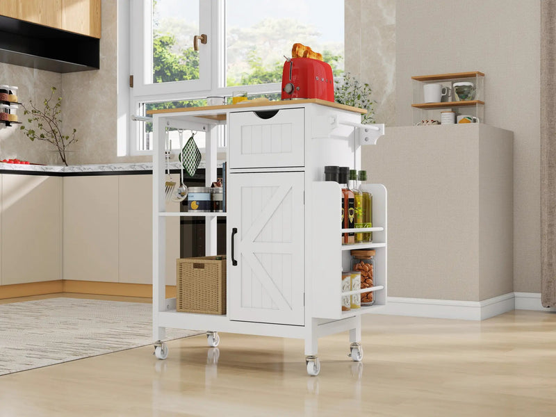 Kitchen Island Cart with Mobile Storage Cabinets by HouseOfZazla