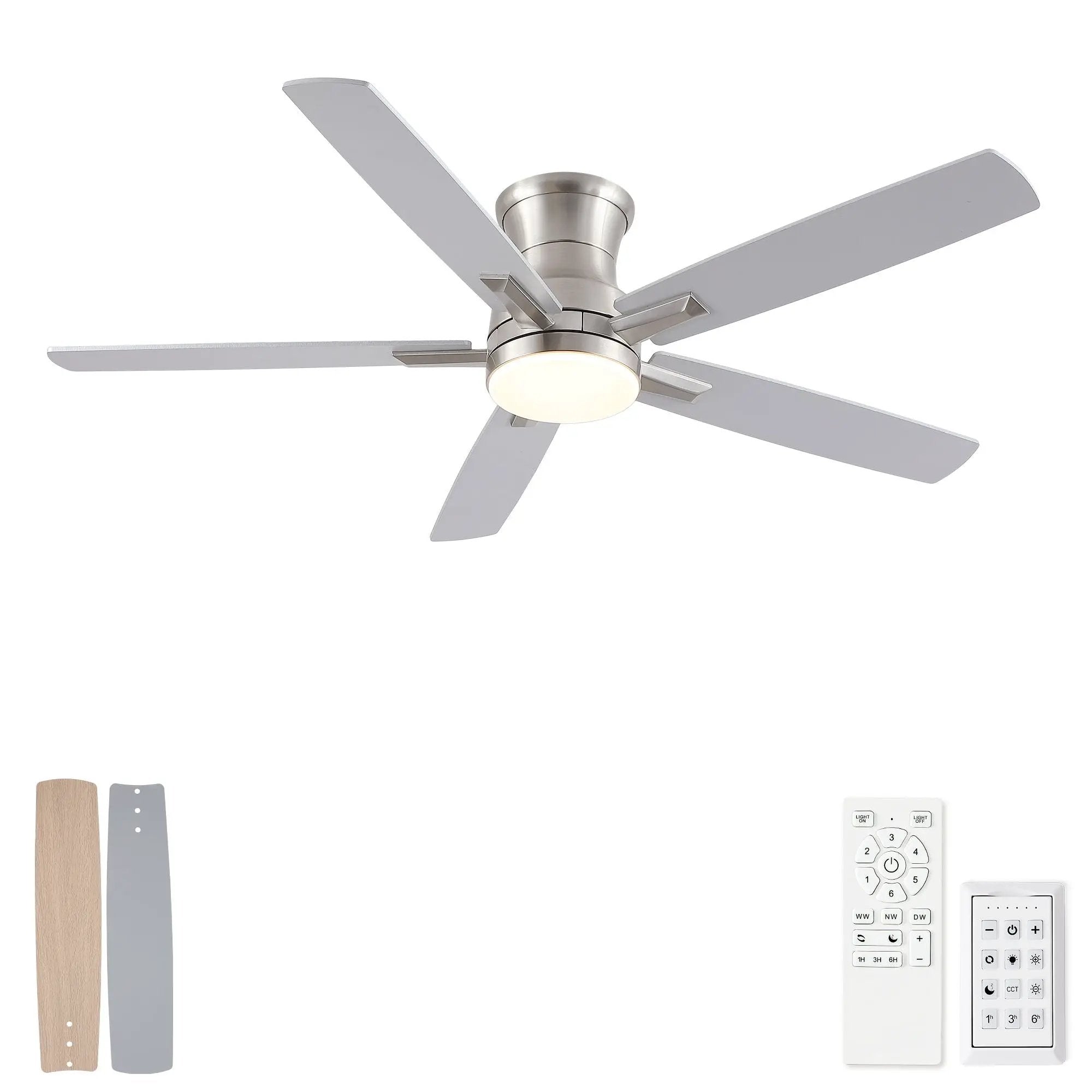 Mordern Flush Mount Ceiling Fan With Light And Remote Control by Unique Piece Furniture