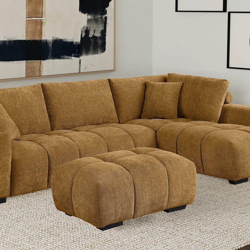 Calla - Rectangular Tufted Ottoman - Amber by HouseOfZazla