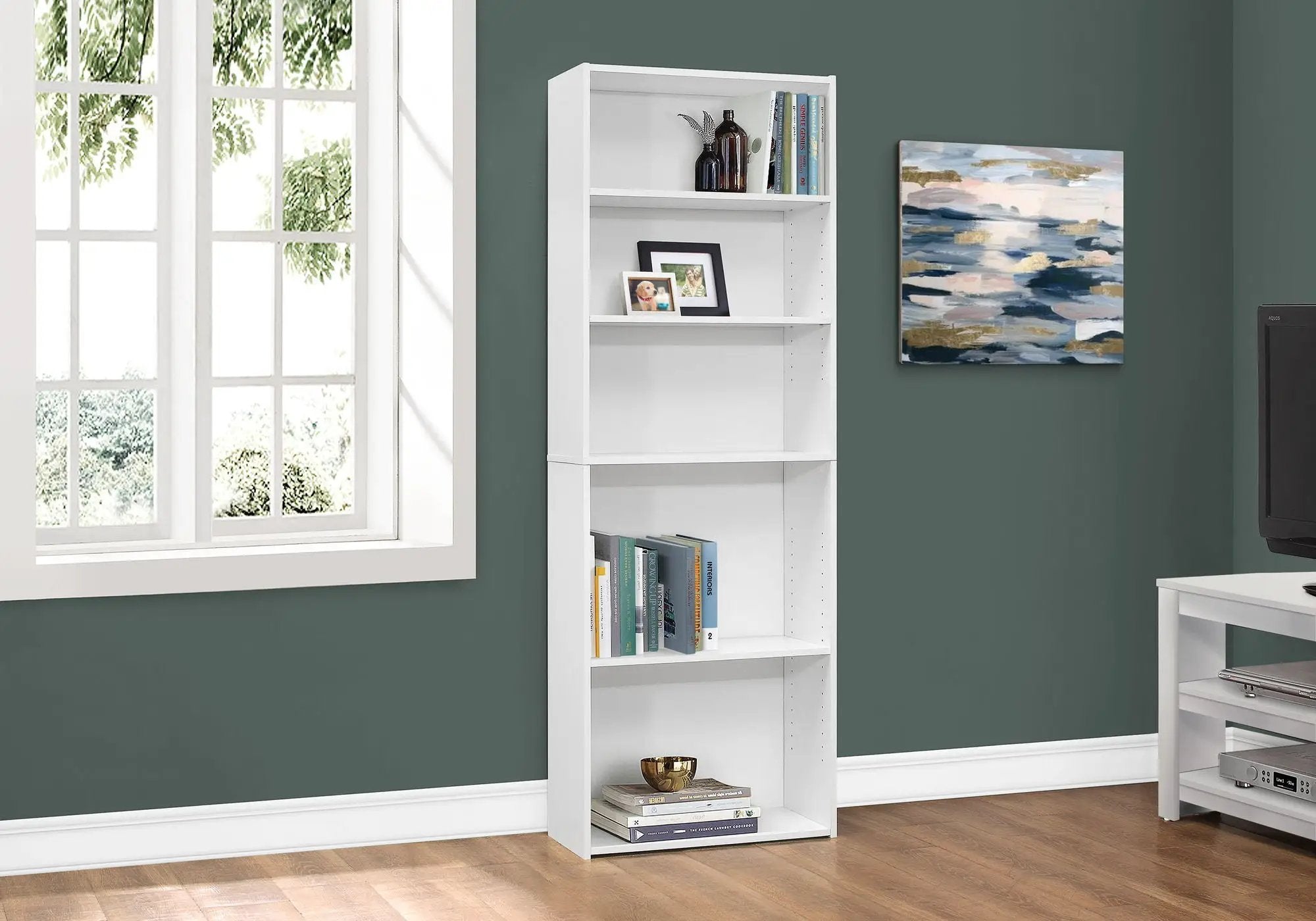 Bookshelf, Bookcase, 6 Tier, For Office, Transitional by Unique Piece Furniture
