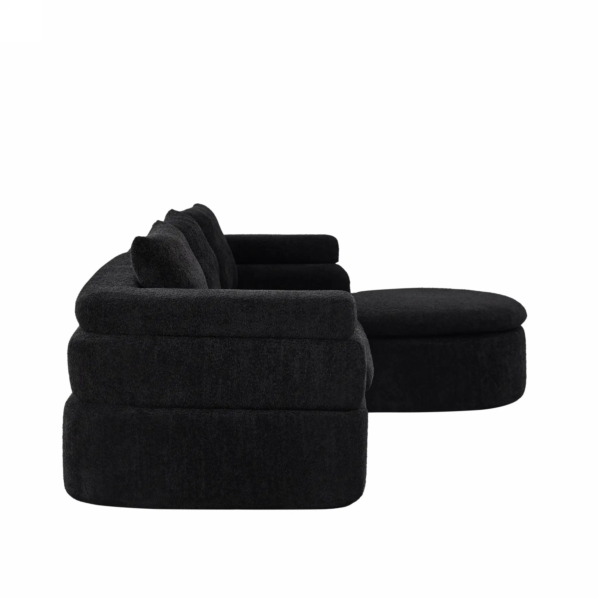 106" L-Shape Sectional Sofas (Black) by HouseOfZazla