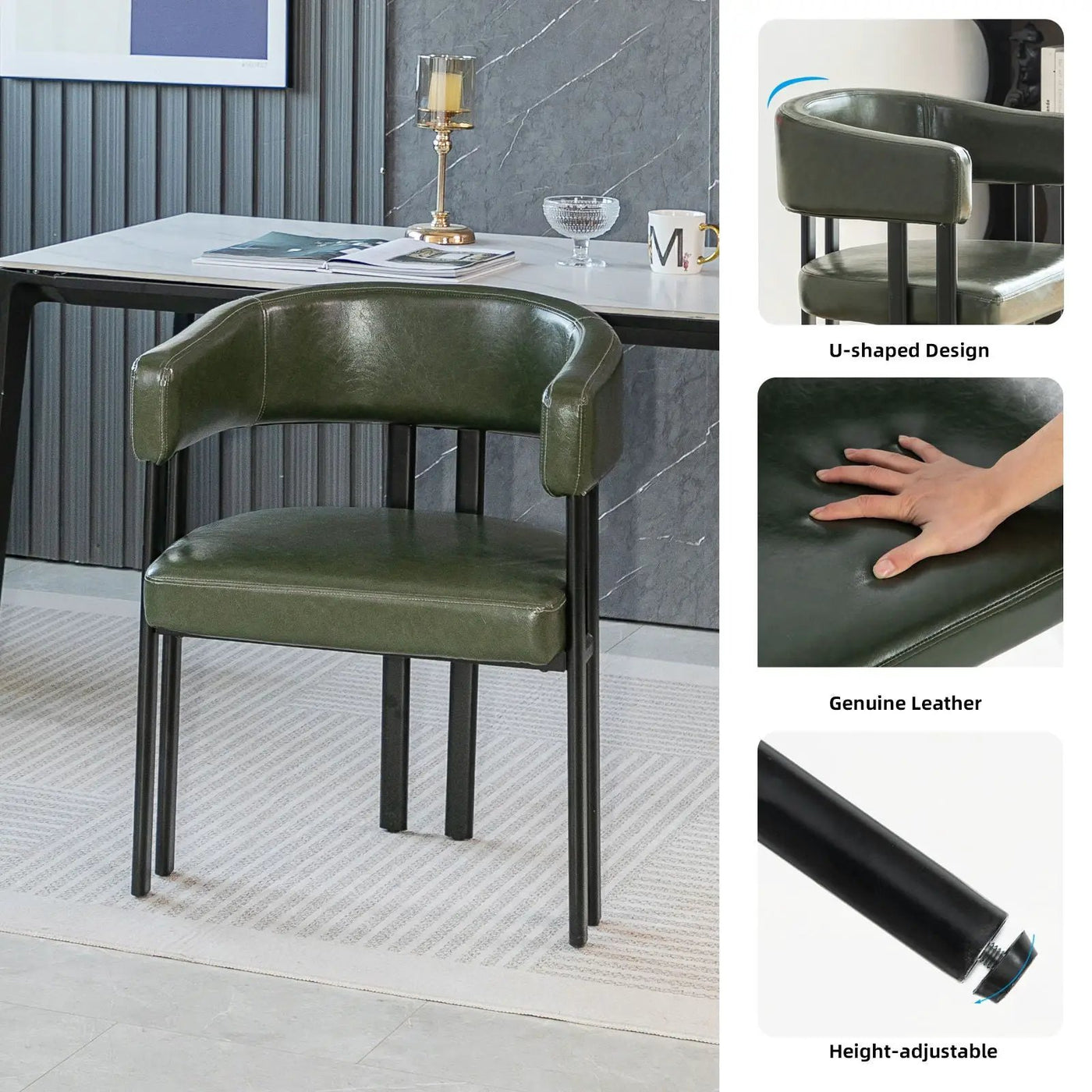 Modern Dining Upholstered Barrel Chair With Curved Back And Armrests by HouseOfZazla