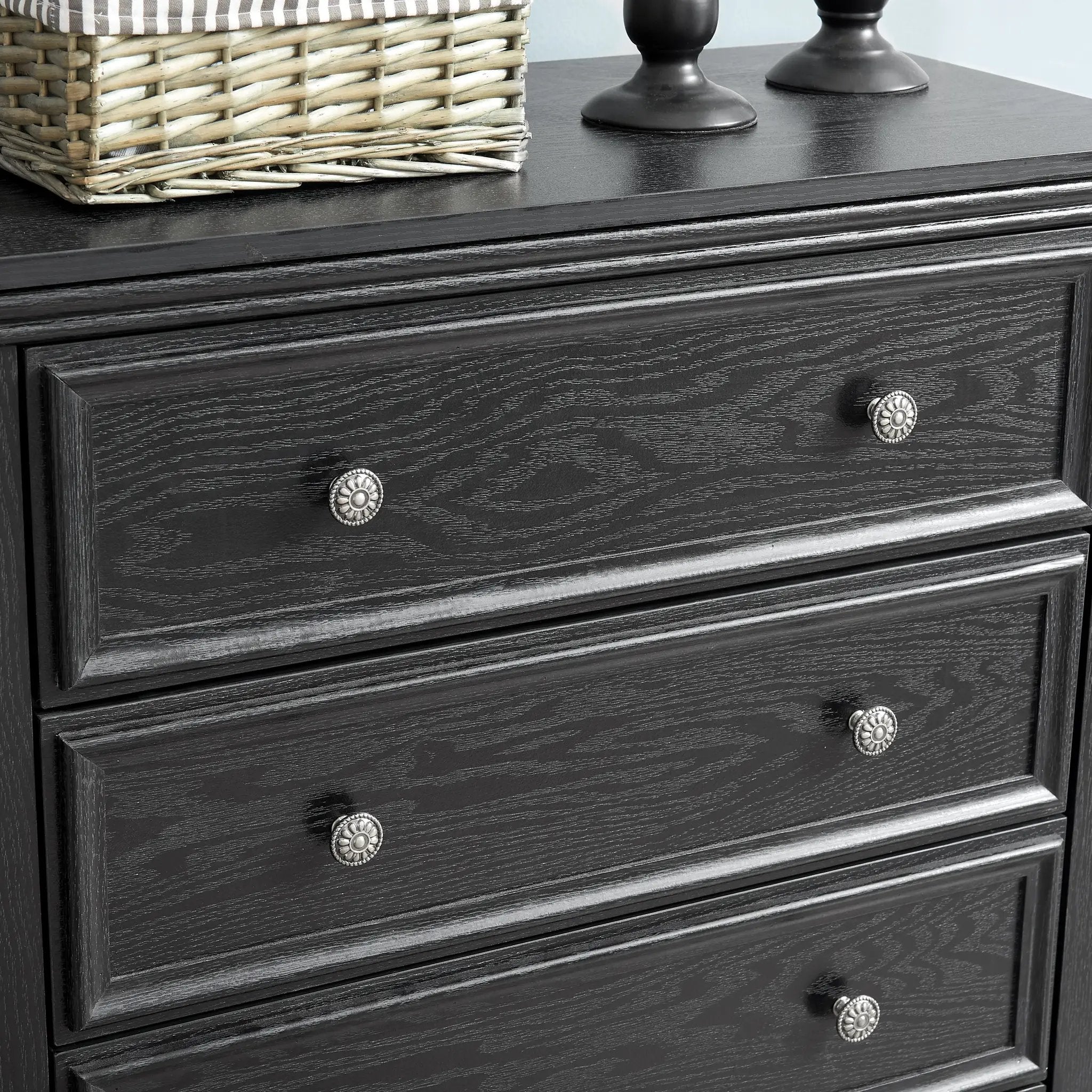 Modern 5-Drawer Black Dresser for Living Room Storage by HouseOfZazla