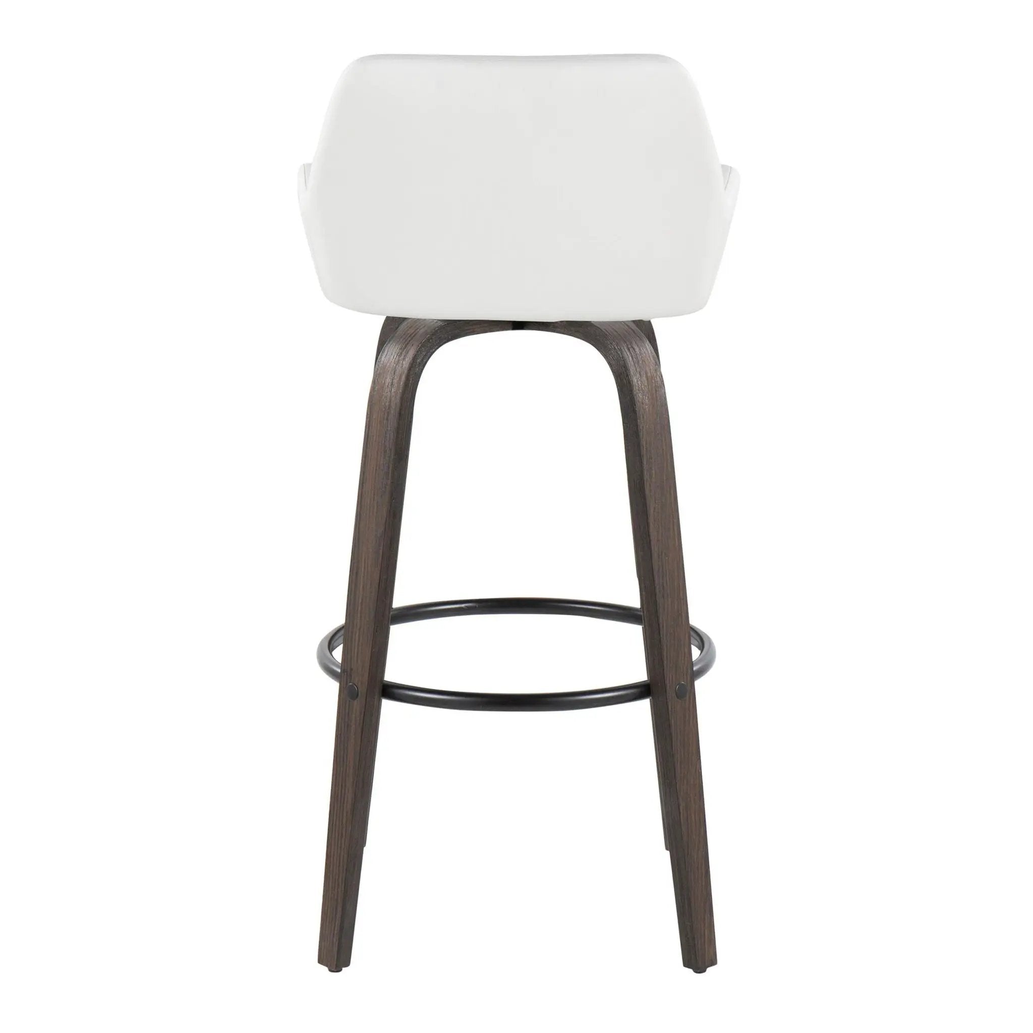 Daniella - Contemporary Fixed Height, Barstool With Swivel With Round Footrest (Set of 2) by Unique Piece Furniture