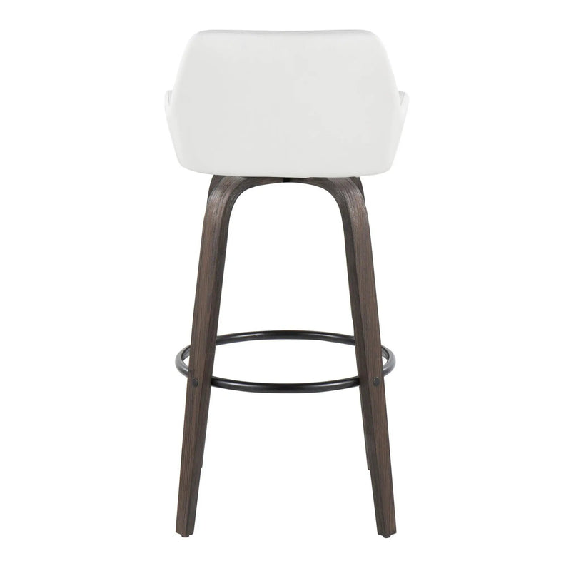 Daniella - Contemporary Fixed Height, Barstool With Swivel With Round Footrest (Set of 2) by Unique Piece Furniture