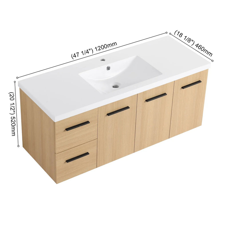 Floating Bathroom Vanity With Sink, Modular Cabinet by Unique Piece Furniture