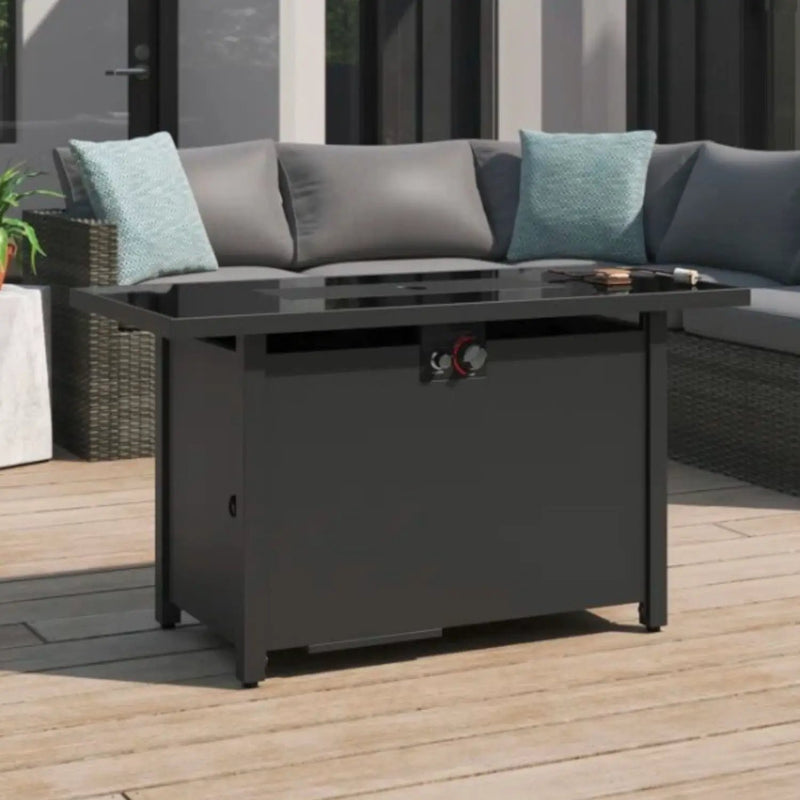 Outdoor Fire Pit Table With Lid - Dark Gray by Unique Piece Furniture