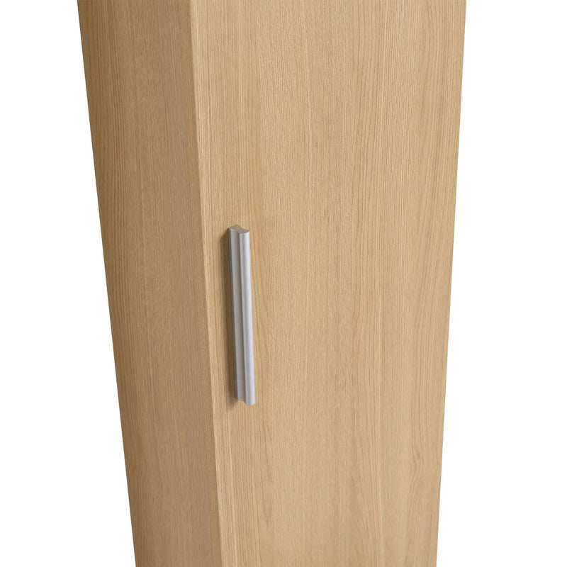Tall Floating Bathroom Side Cabinet, Wall Mounted Single Door Storage - Light Oak by HouseOfZazla