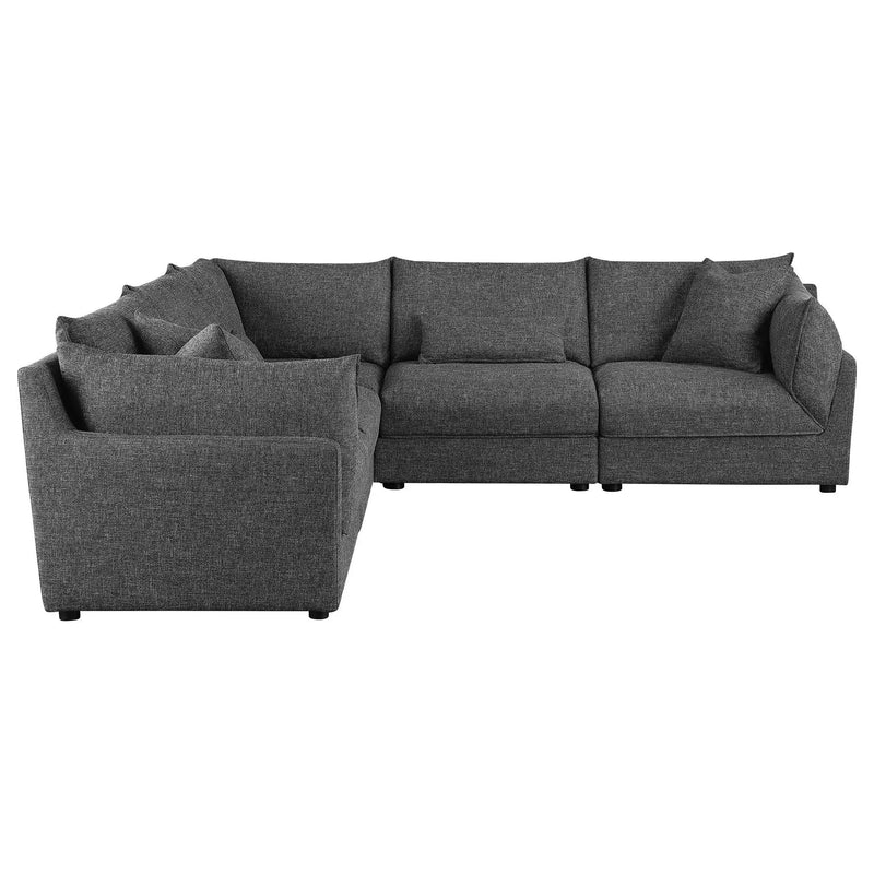 Sasha 5-piece Upholstered Modular Sectional Barely Black by Unique Piece Furniture
