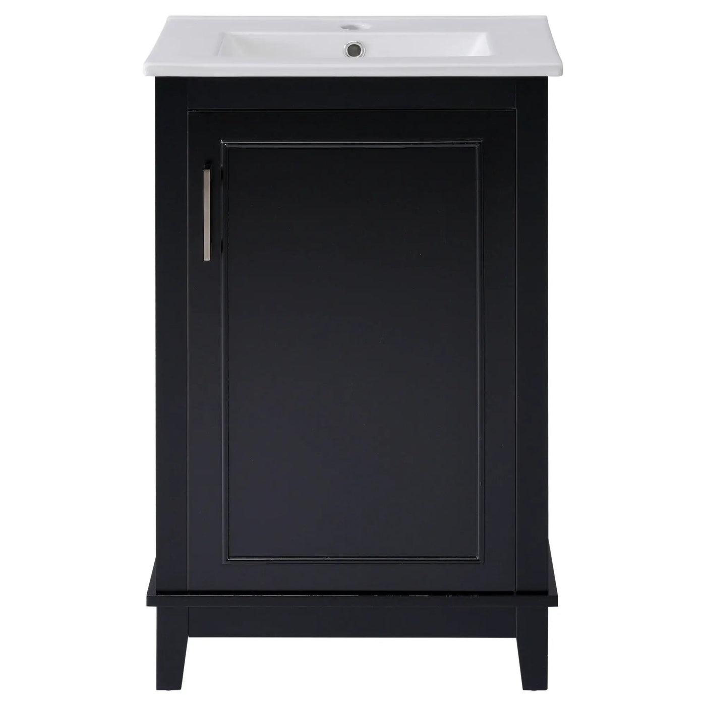 Modern Small Bathroom Vanity Cabinet With Ceramic Basin, Ample Storage, 1 Soft Close Door by Unique Piece Furniture