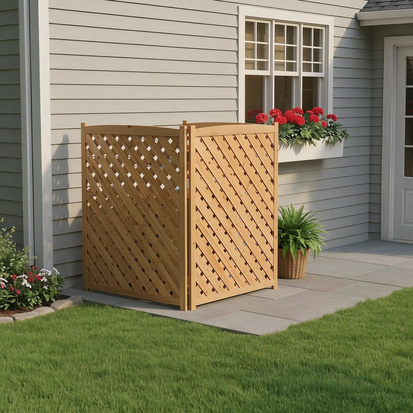Outdoor 3 Panel Air Conditioner Fence Screen by HouseOfZazla
