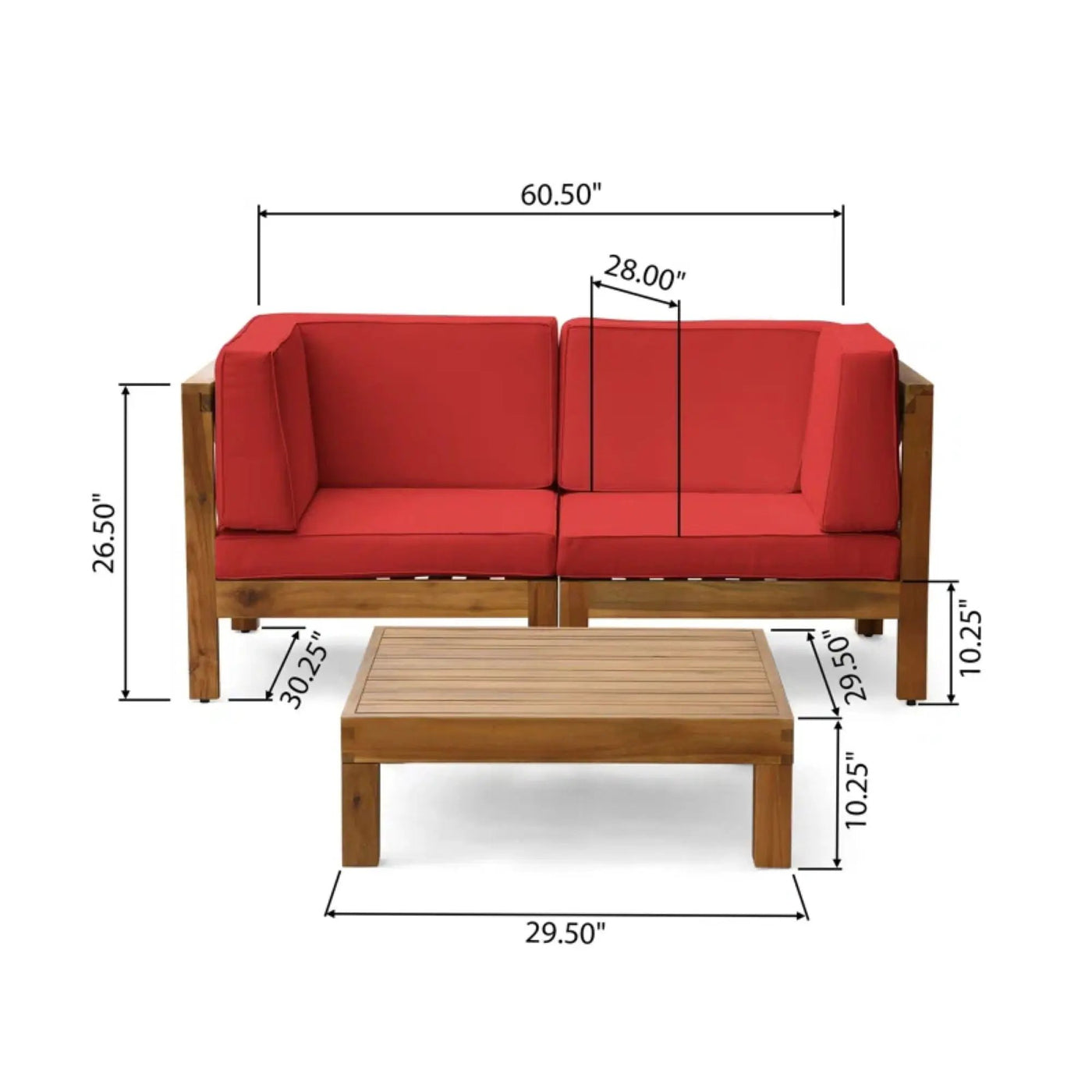 Oana - 3 Piece Loveseat Set With Coffee Table by HouseOfZazla